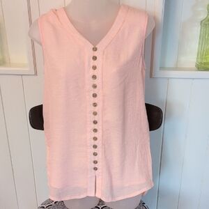 Papillon Blanc Light Pink Sleeveless Blouse
